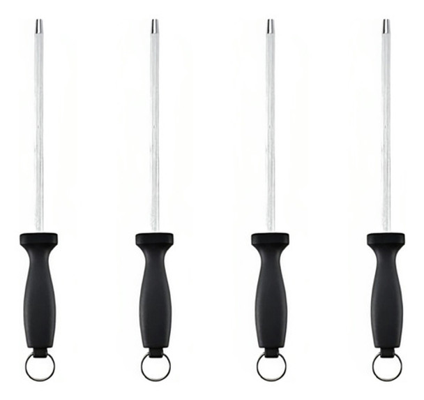 Set X4 Chaira Afilador Cuchillo Acero Rayada 33cm 0