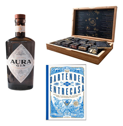 Kit Botanicos Gin Kaia + Aura Gin +  Guia Bartender En Casa 0