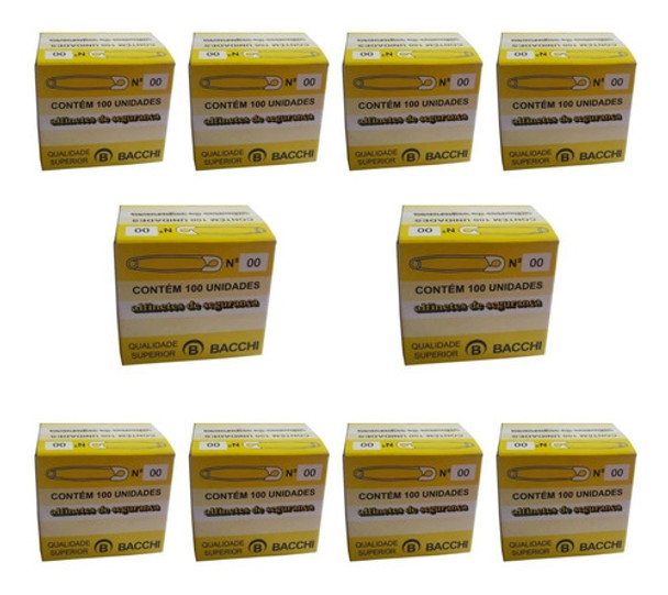 Alfinetes De Segurança Niquelado 23 Mm Kit 10 Cx 1000 Unds 0