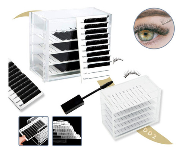 Organizador Acrílico Para Extensiones De Pestañas Medidas 0