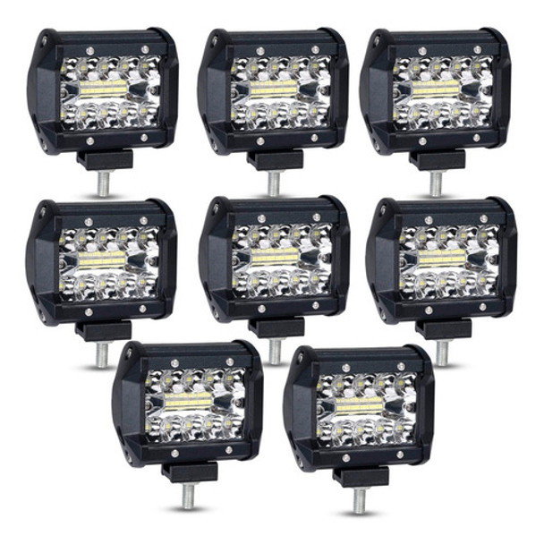 Kit 8 Faros Barra 20 Leds Luz Auxiliar Accesorio Arenero 0