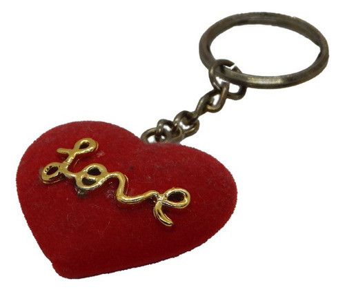 Llavero Vintage Love Con Forma De Corazón Color Rojo 0