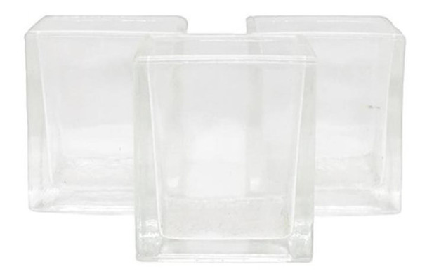 Fanal Cuadrado Vidrio  Ideal Vela Soja 5x5 Cm X20 0