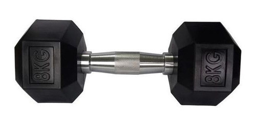 Halteres Sextavado Injetado Com Pegada Cromada 8,0kg 0