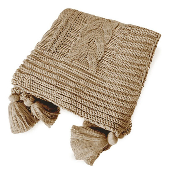 Manta Peseira De Tricot 90x180 Cm Com Tassel - Ha 0 Manta Peseira De Tricot 90x180 Cm Com Tassel - Ha 0