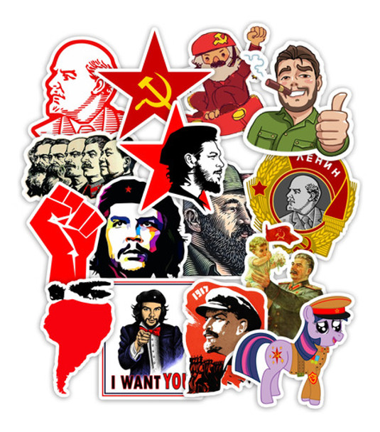 Stickers Comunismo Che Guevara Socialismo 30 Unidades Pvc 0 Stickers Comunismo Che Guevara Socialismo 30 Unidades Pvc 0