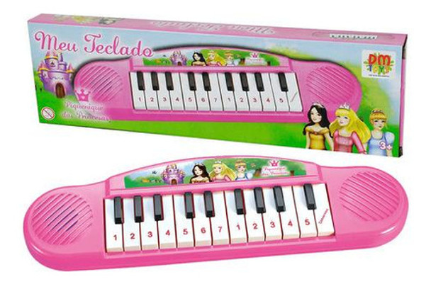 Kit C/ 5 Brinquedo Meu Teclado Rosa Princesas Com Músicas 0