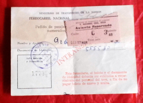 Ticket Pasaje Tren C.195? 0
