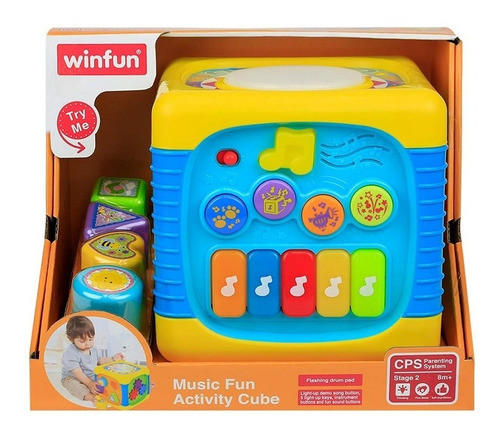 Cubo Winfun Didactico Musical Y Luces Interactivo Para Bebes 0
