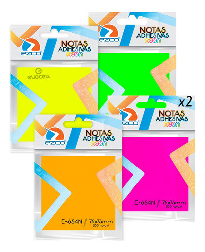 Notas Adhesivas Neon X2 Unidades Colores Neon 0