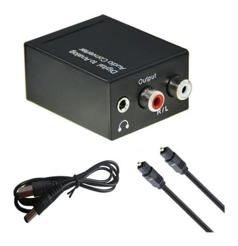Conversor Digital Audio Toslink A Rca + Cable Optico 1 Mts 0