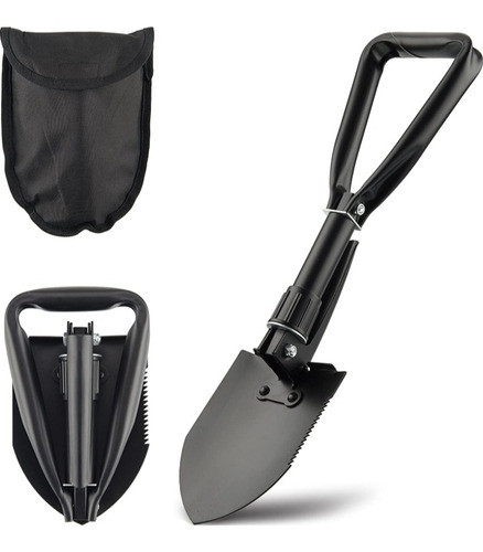 Pala Plegable Jardín Camping Con Estuche Para Llevar 0