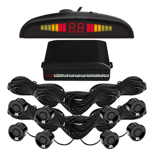 Kit 8 Sensores Estacionamiento Negro Delantero Trasero Negro 0