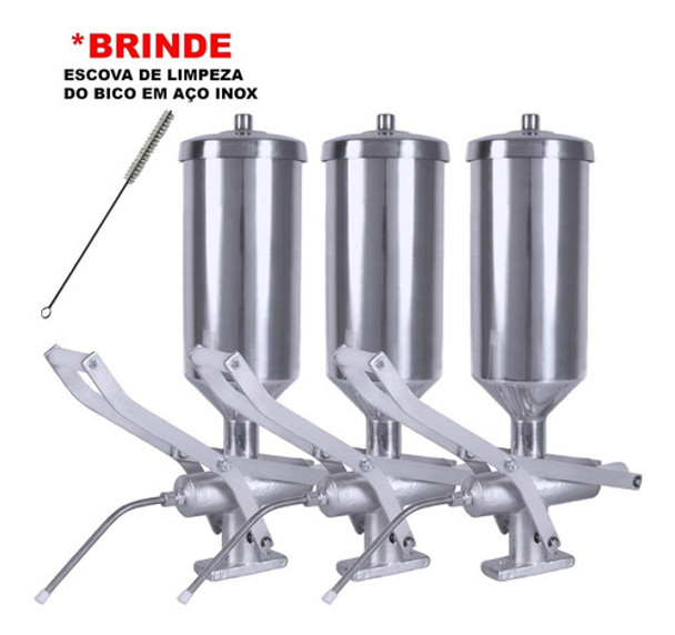 Kit 3 Doceiras Recheadeiras Bomba Recheador Churros 2l R2 0