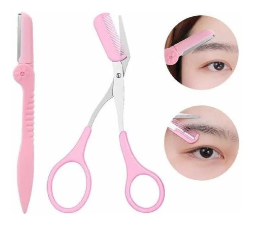Kit Depilación De Ceja Perfilador + Mini Tijera Con Peine 0