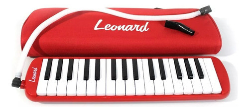 Melodica Leonard M32ard Piano 32 Notas Con Funda Color Rojo 0