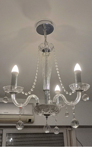 Lámpara Araña Cristales Usada 0