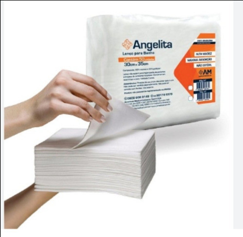 Lenço Para Banho De Leito 30x35cm Com 50 Unidades 0