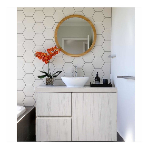 Mueble Aéreo Baño Melaminico Whitewood Blanco 70 Cm Masdeco 0