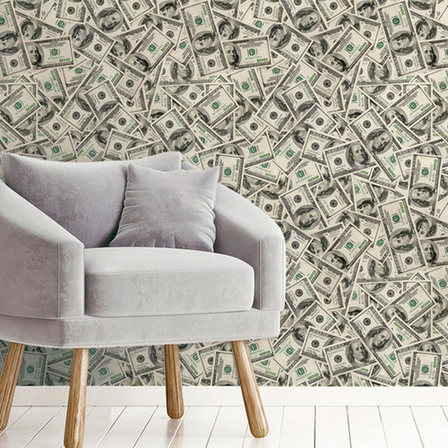 Papel De Parede Adesivo Dinheiro Notas De Dólar 0