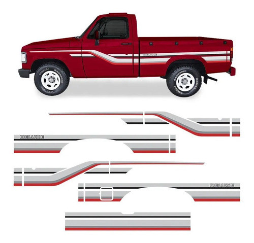 Kit Calcos , Sticker, Laterales  D20 Deluxe 1990 Chevrolet 0