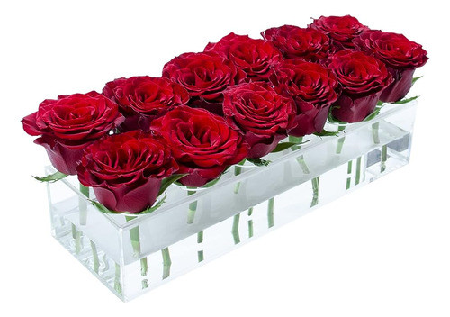 Loywree Florero Acrílico Rectangular Centro De Mesa De Mesa 0
