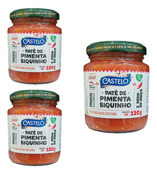 Patê De Pimenta Biquinho E Dedo De Moça Castelo Kit 3 X 220g 0