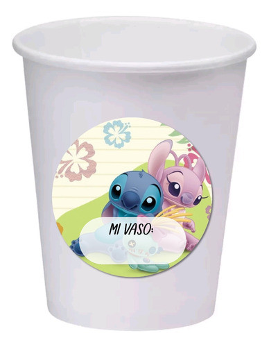 X10 Vasos Descartables De Polipapel Stitch 0