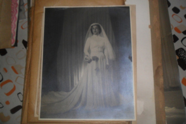 Antigua Fotografia Foto Novia Casamiento Ramo Velo Rosario 0