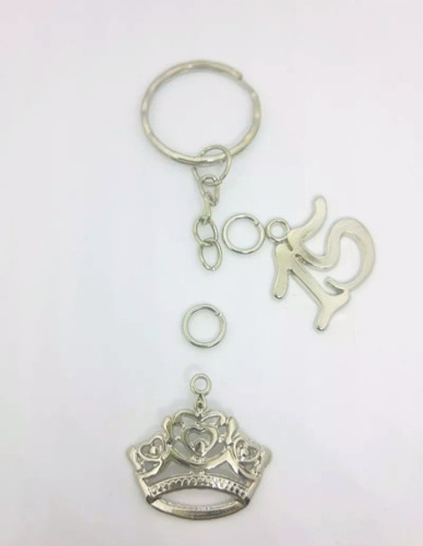 20 Llaveros+dije Corona+ Número 15 Metal P/armar 0