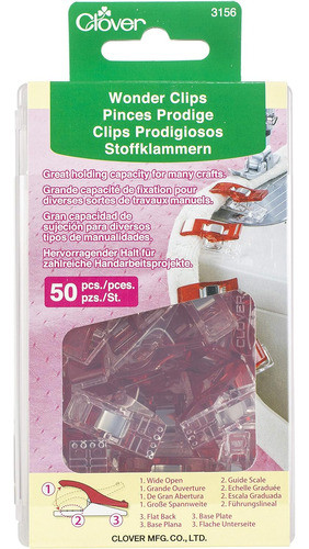 Grapas Wonder De Clover, Paquete De 50, Color Rojo 0