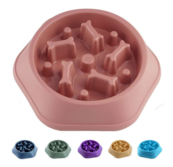 Comedero Para Perro De Comida Lenta Mediano Rosa 0