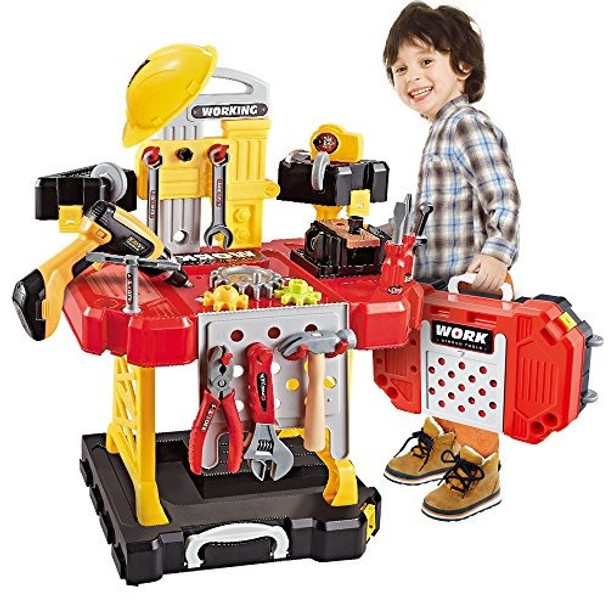 Kids Toy Workbench Para Niños Pequeños, 110 Piezas Kids Powe 0