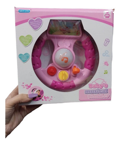 Volante Interactivo Con Luces Y Sonidos Rosa Sebigus 0