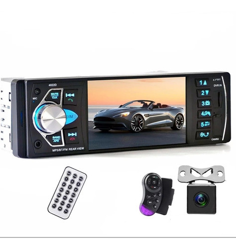 Radio Multimedia Mp3 Bluetooth 1 Din Camara Marcha Atras 0