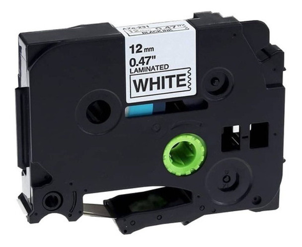 Cinta Rotulado Compatible Tz-231 12mm Negro/blanco 0