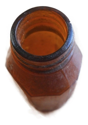 Frasco Botella Chica Vidrio Ambar Marron Squibb Antiguo 0
