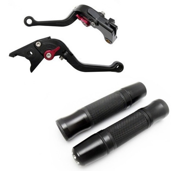 Levas Rebatibles Puño Y Contrapesas Kawasaki Zx11r Negro Mk 0