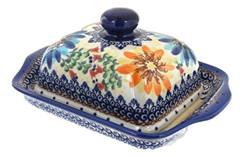 Plato De Cerámica Polaca Para Mantequilla 0