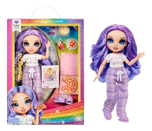 Muñecas Rainbow High Junior Pijama Party Violet 120360 Wabro 0