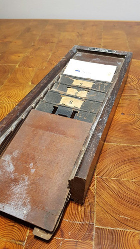 Porta Tarjetas Fichero Antiguo Década Del 60 Cedro Macizo 0