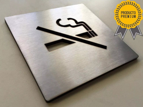 Cartel Señal Prohibido Fumar Pared Inoxidable 1mm Eme 0