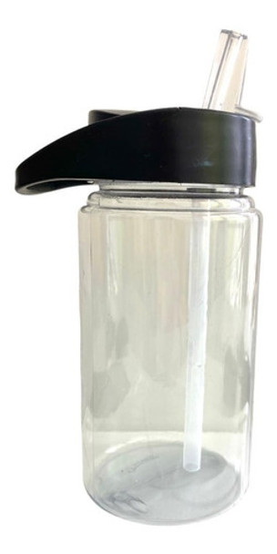 Botella Deportiva Lisa 400cc Negro Plastico Deporte 0