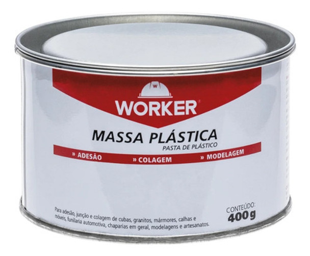 Massa Plástica Preta 400g Worker - 986968 0