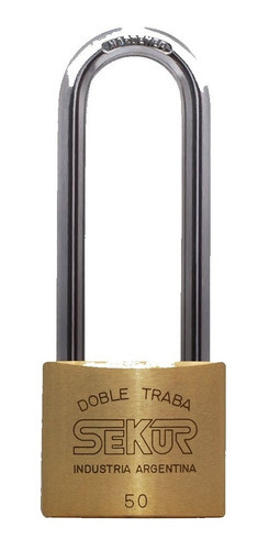 Candado Sekur Bronce Doble Traba A Bolilla Arco Mediano 50mm 0