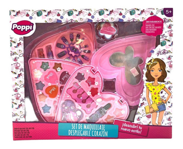 Poppi Set Maquillaje Infantil Desplegable En Corazon 0 Poppi Set Maquillaje Infantil Desplegable En Corazon 0