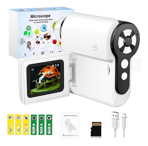 Microscopio Digital Portátil Para Niños, Pantalla Lcd De 5cm 0