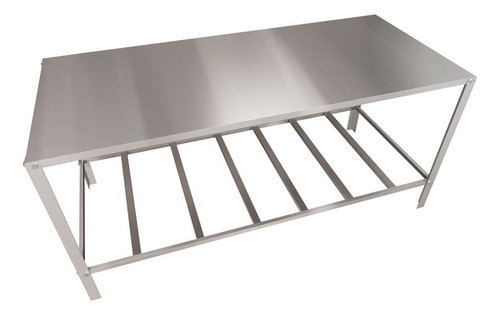 Mesa Bancada Tampo Inox 120x53x84 Cozinha Industrial 0
