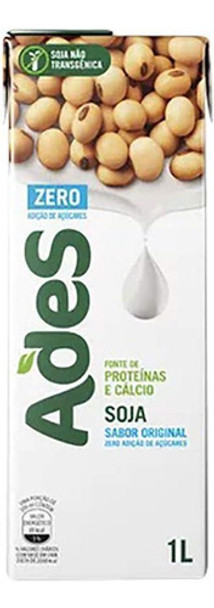 Kit C/ 3 Bebida À Base De Soja Original Zero 1l Ades 0
