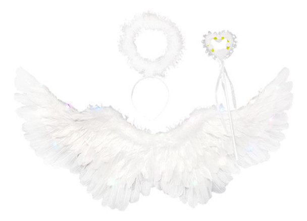 Asa De Anjo Infantil Com Fita Para A Cabeça De 80x40cm 0